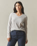 Women's Premium Slub Long Sleeve V-Neck Tee - Ashes of Roses
